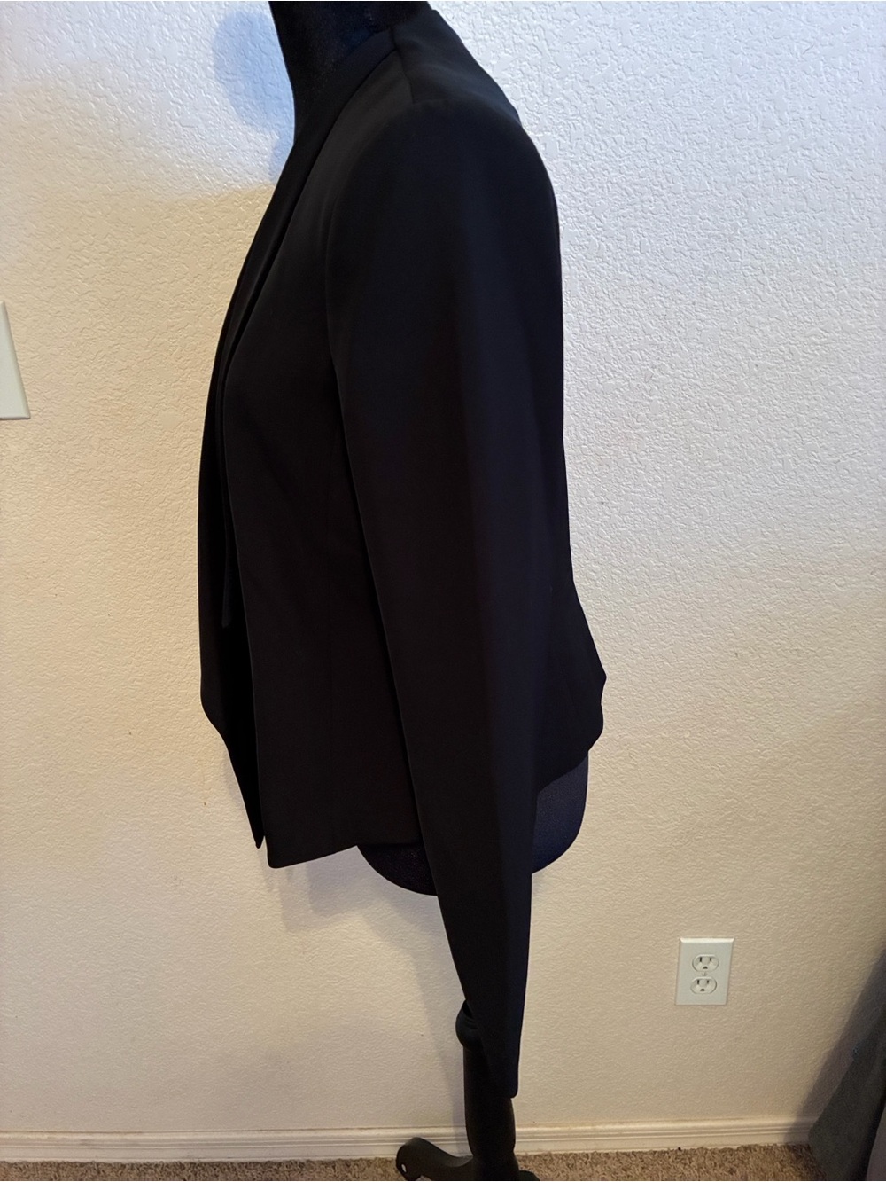 Black Draped Open Front Women's Blazer Calvin Klein .. - Picture 3 of 6